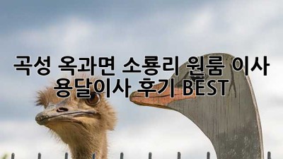 곡성 옥과면 소룡리 원룸 이사? 용달이사 후기 BEST!